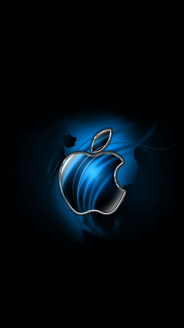 640x1136 Download Swirly Apple Blue X Wallpapers
