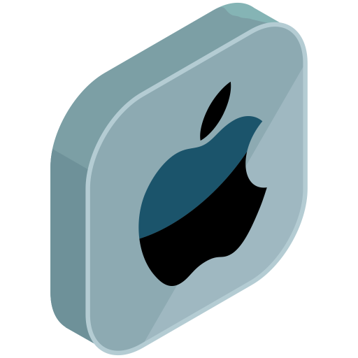 512x512 Apple Logo Icon Of Isometric Style