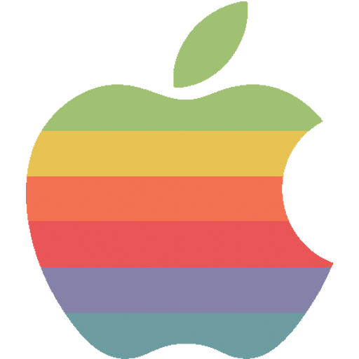 512x512 Rainbow Apple Logo Icon Flat Retro Modern Iconset Grafikartes