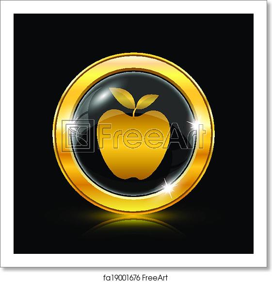 Free Art Print Of Apple Icon Golden Shiny Icon On Black 561x581 Free Art Print Of Apple Icon Golden Shiny Icon On Black