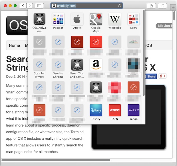 620x581 Move Or Remove Icons From Safari Bookmarks Menu In Mac Os X