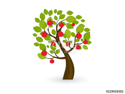 500x376 Icon Apple Tree Vector Illustration Stock Image And Royalty