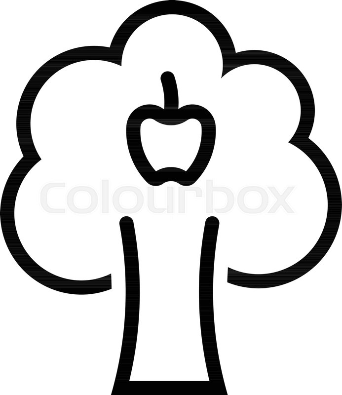 693x800 Outline Apple Tree Vector Icon Stock Vector Colourbox