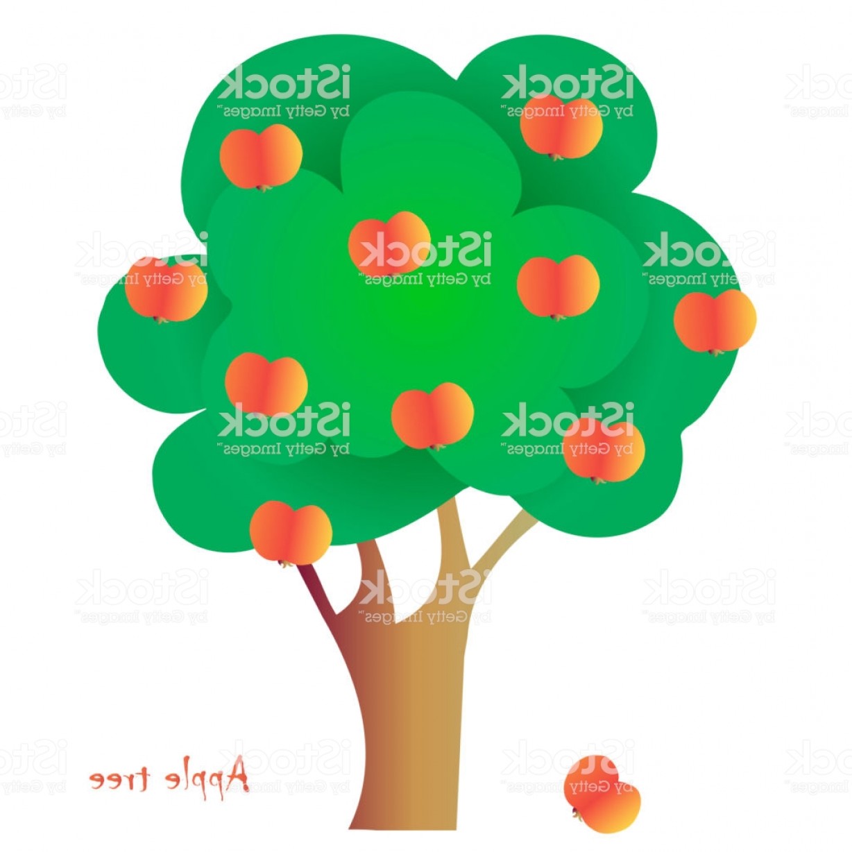 1228x1228 Vector Apple Tree For Emblem For Icon For Decoration Hand Drawn Gm