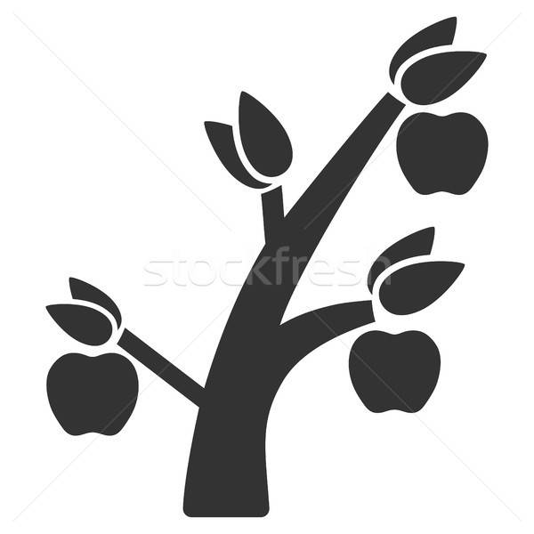 600x600 Apple Tree Flat Icon Vector Illustration Victor Ivlichev
