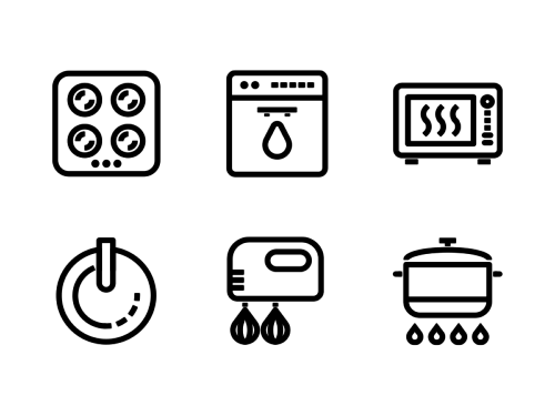 500x375 Vector Home Appliances Flat Icons On Round Icons