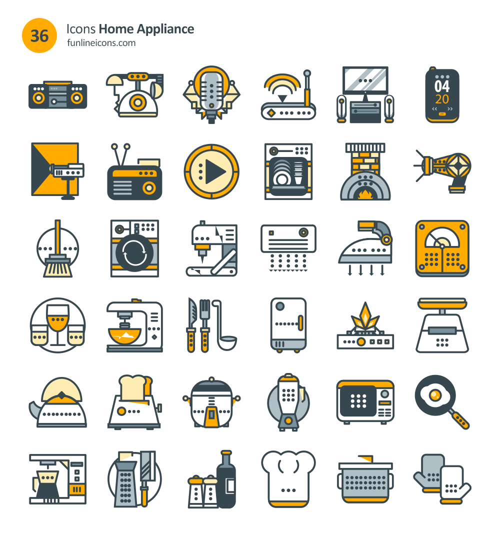 1000x1080 Home Appliance And Real Estate Icons