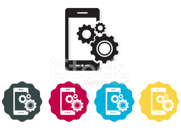 615x440 Icon Mobile Application Development Stock Vector