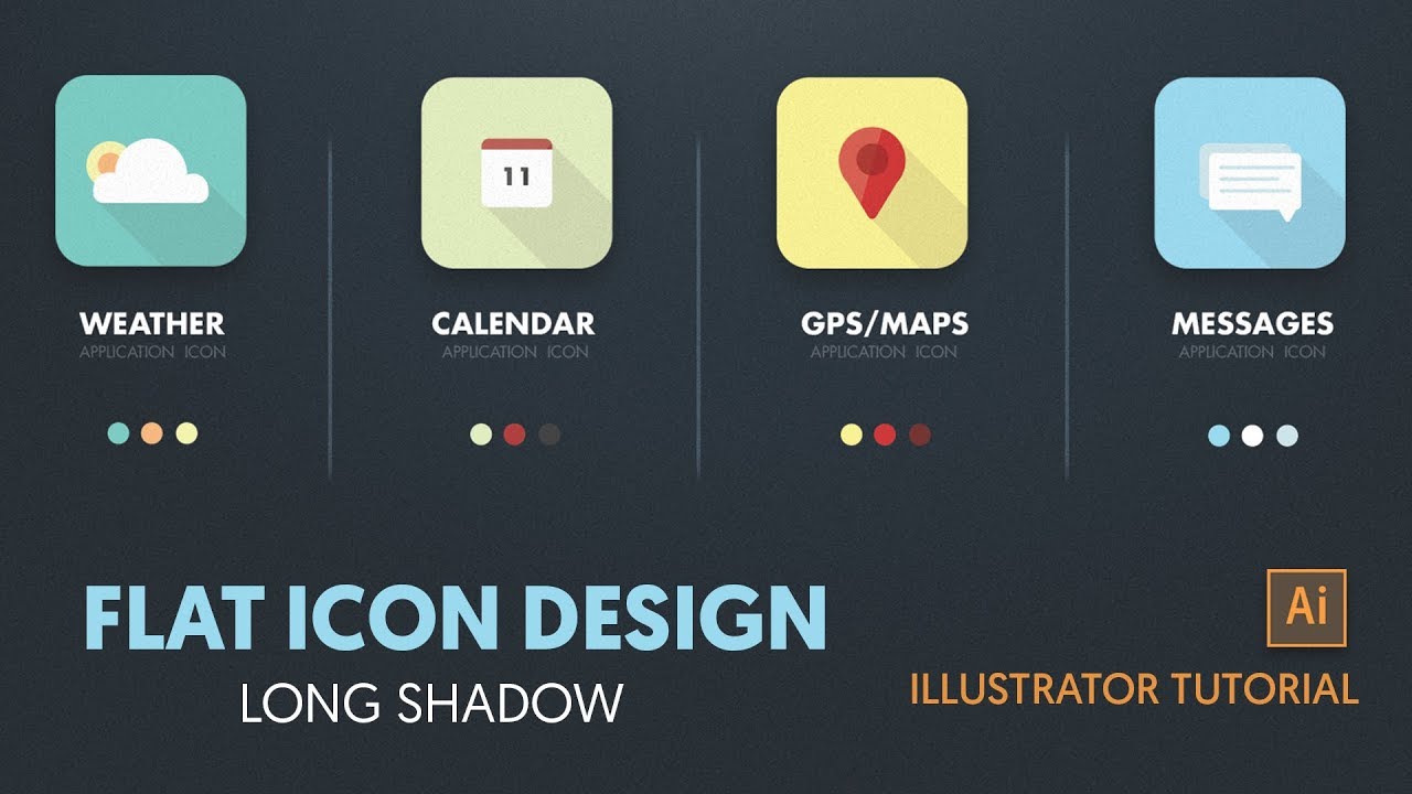 1280x720 Flat Icon Design Long Shadow How To Design App Icon In Adobe