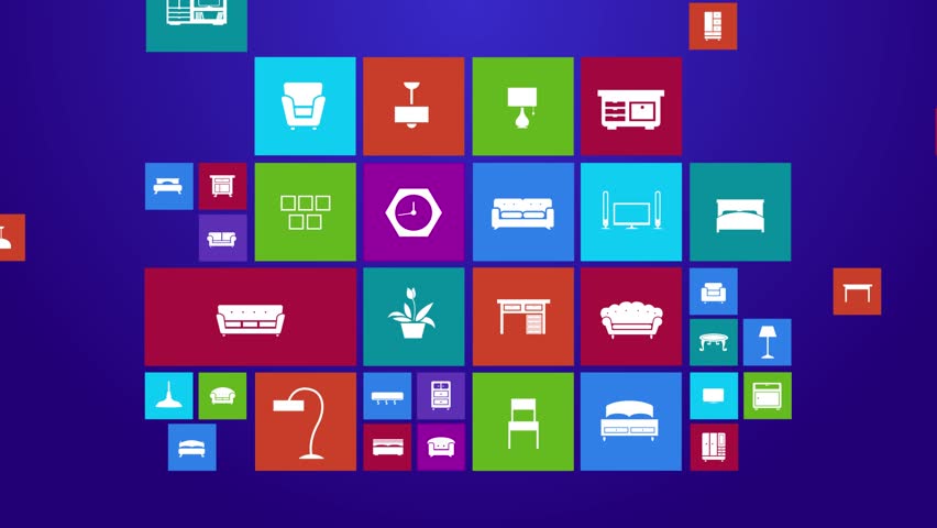 852x480 Windows Application Icon Set Stock Video Footage