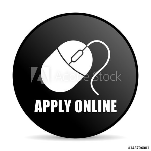 500x500 Apply Online Black Color Web Design Round Internet Icon On White
