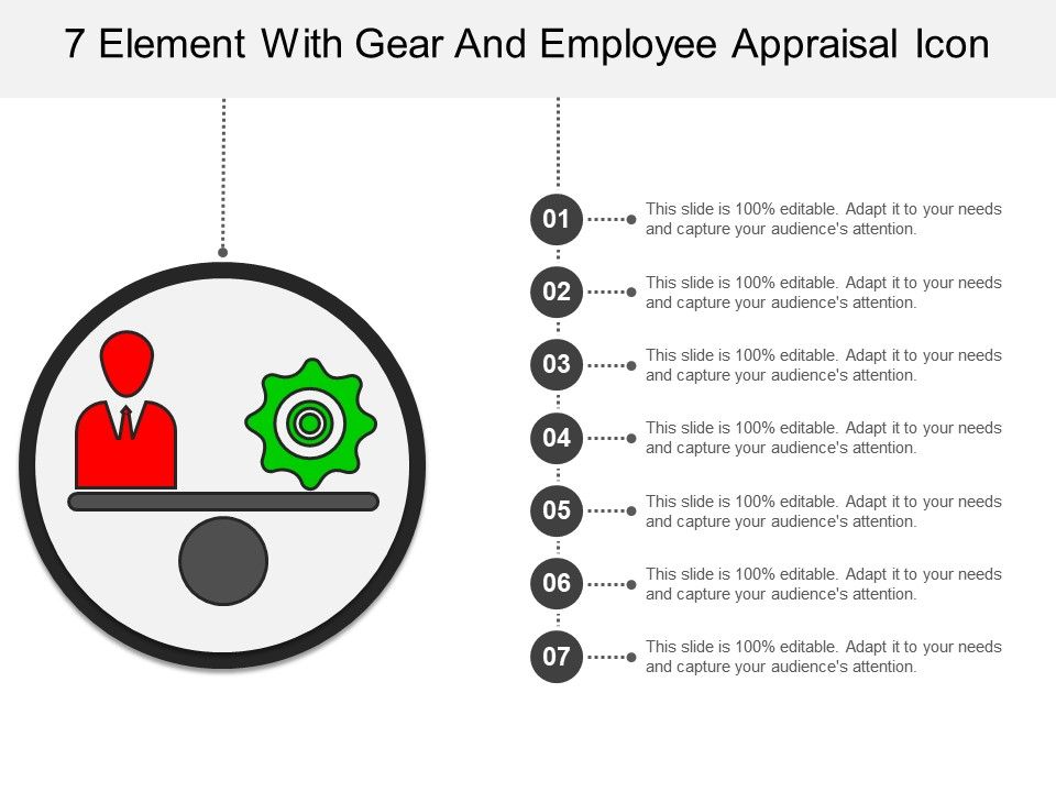 960x720 Element With Gear And Employee Appraisal Icon Presentation