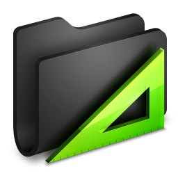 256x256 Applications Black Folder Icon Alumin Folders Iconset Wil Nichols