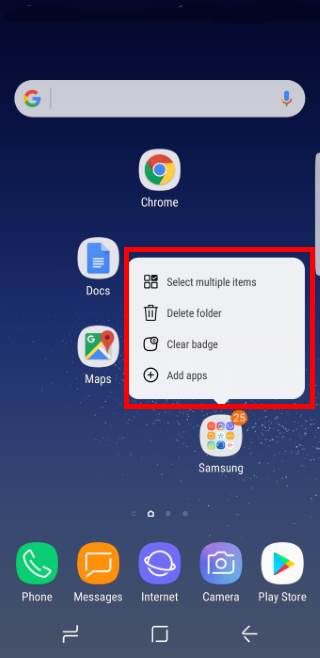 320x658 How To Use Context Menu In Galaxy Home Screen