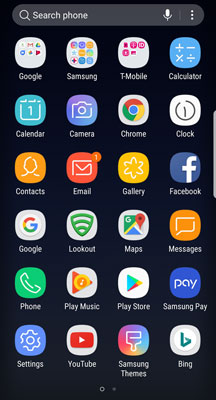 216x400 The Extended Home Screen Of The Samsung Galaxy
