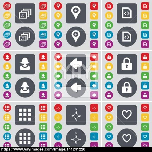 512x512 Gallery, Checkpoint, Document, Avatar, Arrow Left, Lock, Apps