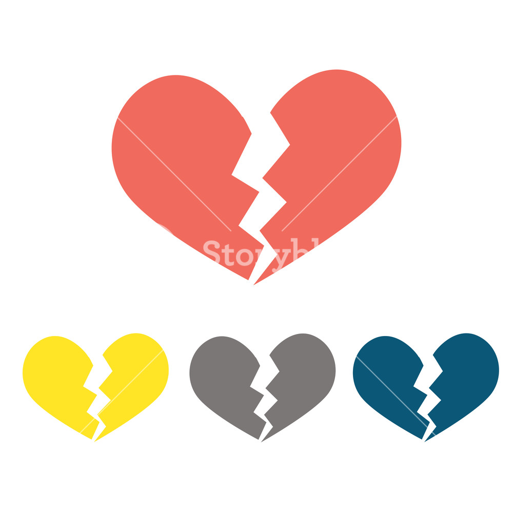 1000x1000 Heartbreak Broken Heart Or Divorce Flat Icon For Apps