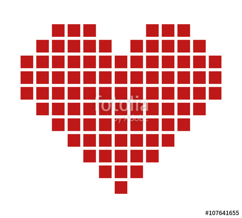 500x450 Pixel Heart Or Pixelated Heart Flat Red Icon For Apps And Games