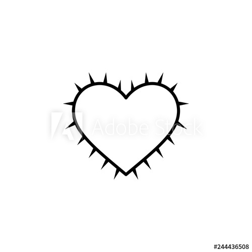 500x500 Cactus Heart Icon Element Of Valentine's Day Icon For Mobile