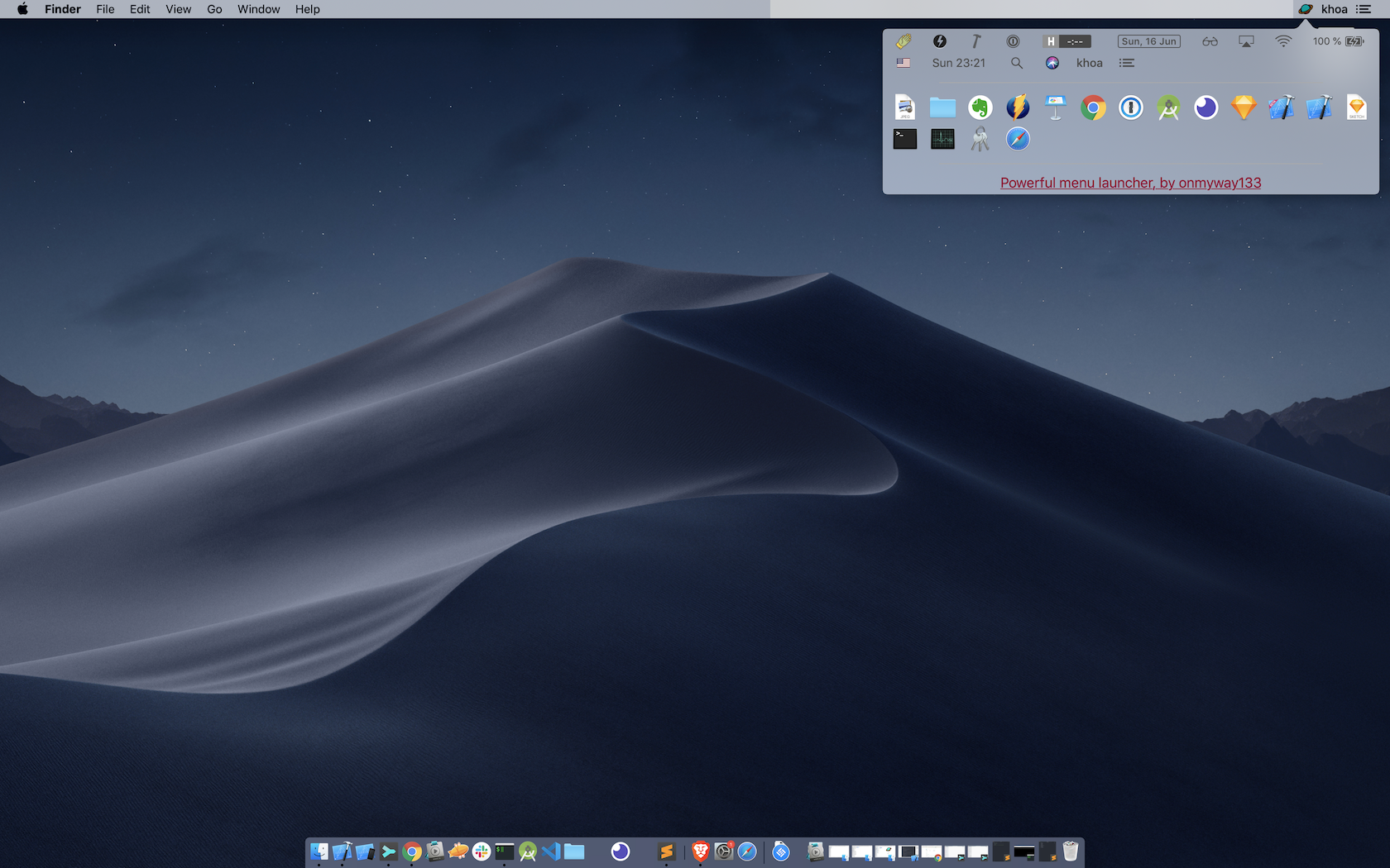 1680x1050 I'm Launching Menu Launcher Declutter Status Bar, Dock And Desktop
