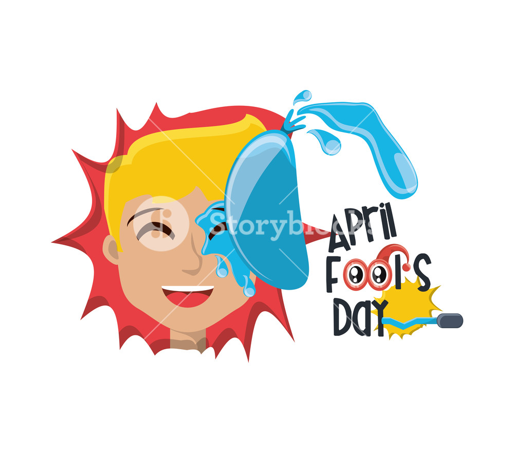 April Fools Day Design With Cartoon Man With Water Balloon Icon 1000x882 April Fools Day Design With Cartoon Man With Water Balloon Icon
