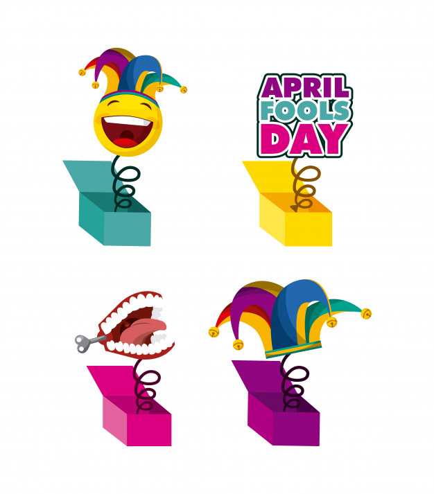 April Fools Day Related Icons Over White Background Colorful 626x713 April Fools Day Related Icons Over White Background Colorful