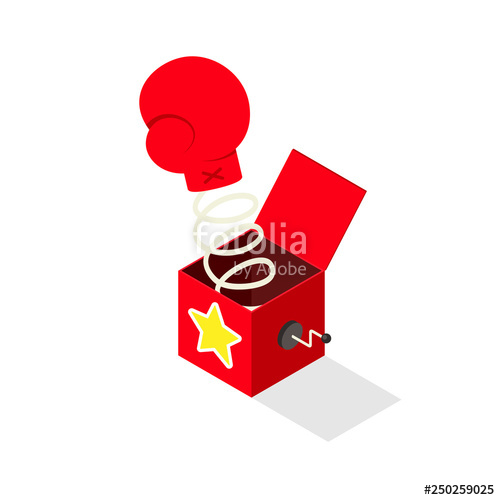 Boxing Glove Jack In The Box Isometric Icon April Fools Day 500x500 Boxing Glove Jack In The Box Isometric Icon April Fools Day