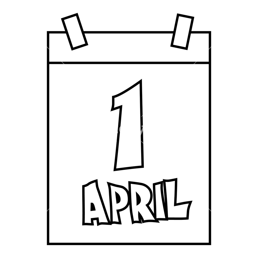April April Fools Day Calendar Icon Outline Illustration 1000x1000 April April Fools Day Calendar Icon Outline Illustration