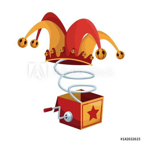 Surprise Box With Funny Joke Icon Over White Background April 500x500 Surprise Box With Funny Joke Icon Over White Background April