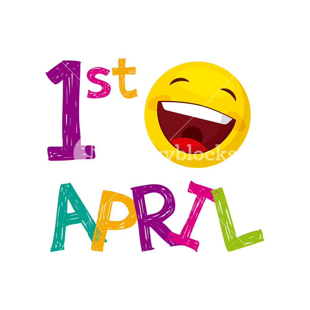 April Fools Day Card With Happy Face Icon Colorful Design Vector 1000x1000 April Fools Day Card With Happy Face Icon Colorful Design Vector