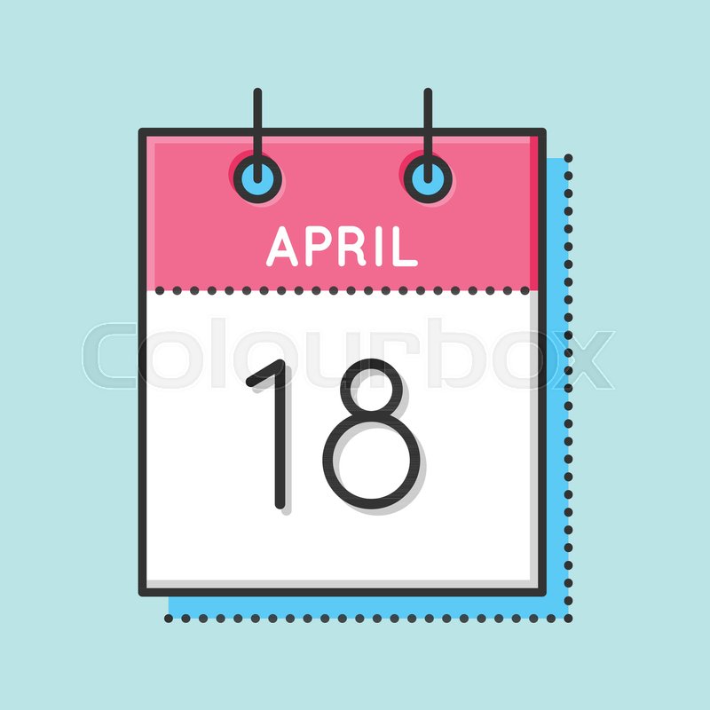 800x800 April Calendar Icon Flat And Thin Stock Vector Colourbox