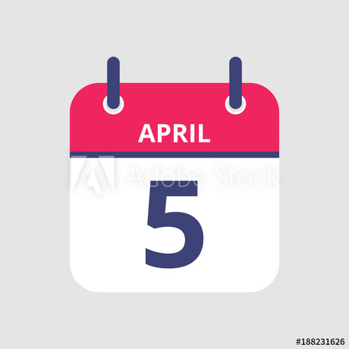 500x500 Flat Icon Calendar Of April Isolated On Gray Background