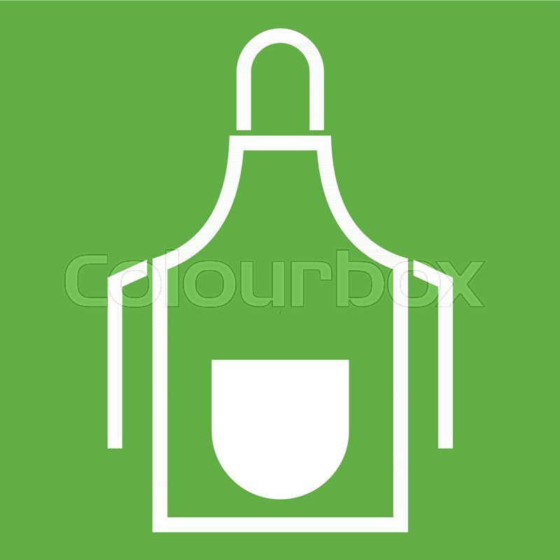 800x800 Kitchen Apron Icon White Isolated On Stock Vector Colourbox