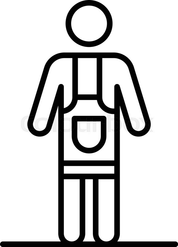 577x800 Potter Man In Apron Icon Outline Stock Vector Colourbox
