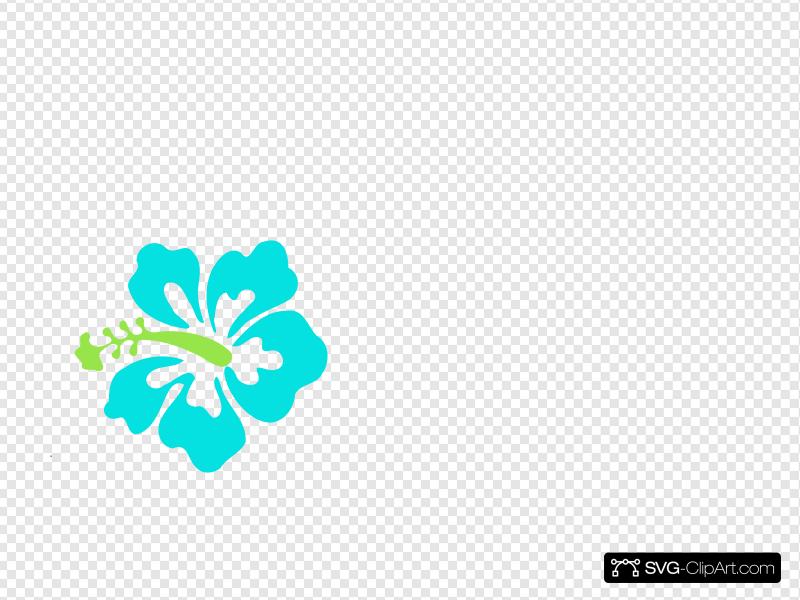800x600 Aqua Hibiscus Clip Art, Icon