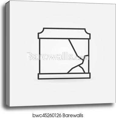 382x390 Broken Aquarium Icon, Canvas Print Barewalls Posters Prints
