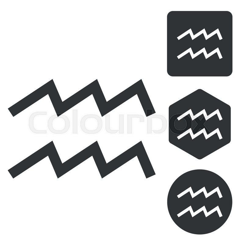 800x800 Aquarius Icon Set, Monochrome, Isolated On White Stock Vector