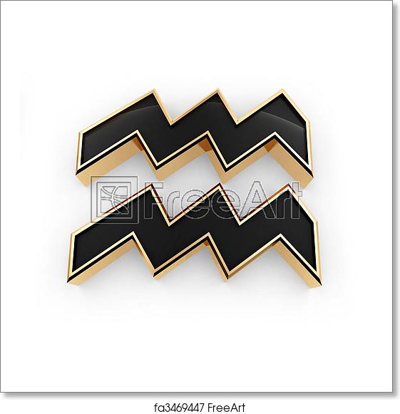 561x581 Free Art Print Of Aquarius Zodiac Symbol Icon Stylish Lookin'
