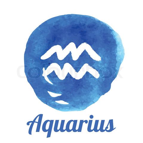 480x480 Watercolor Zodiac Icon Set Aquarius Astrologie