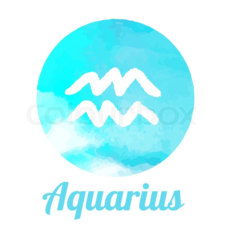 800x800 Watercolor Zodiac Icon Set Aquarius Stock Vector Colourbox