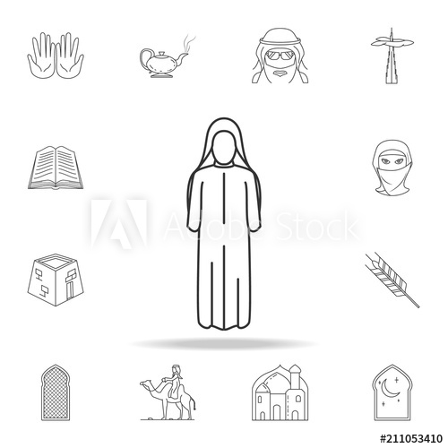 500x500 Woman Arabic Icon Detailed Set Of Arab Culture Icons Premium