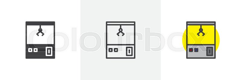 800x267 Carnival Toy Claw Crane Arcade Machine Stock Vector Colourbox