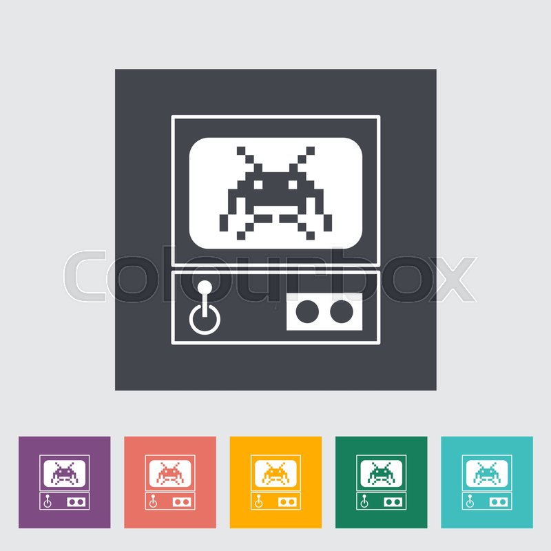 800x800 Retro Arcade Machine Single Flat Icon Stock Vector Colourbox