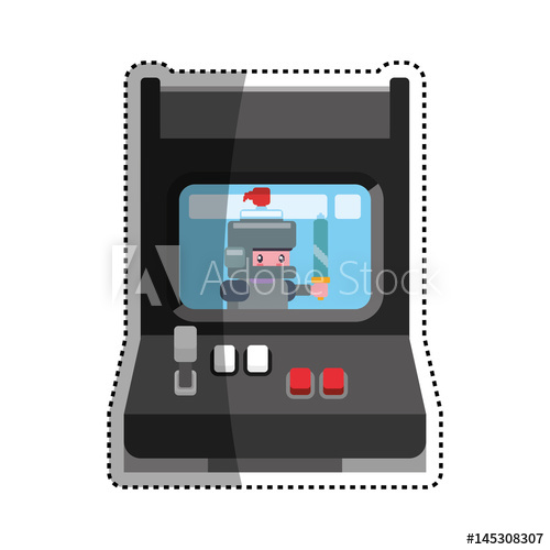 500x500 Videogame Arcade Machine Icon Vector Illustration Graphic Design
