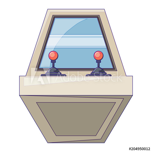 500x500 Arcade Machine Icon Over White Background, Colorful Design Vector