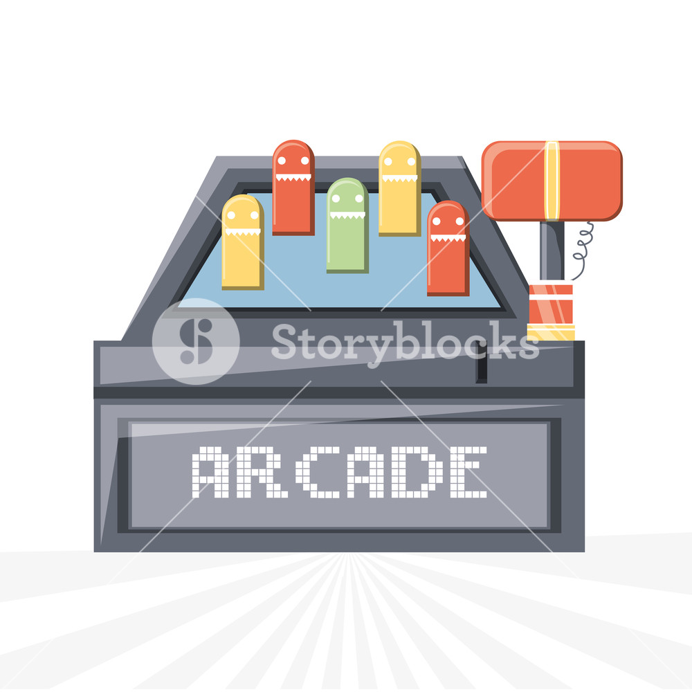 1000x1000 Hammer Arcade Machine Icon Over White Background Colorful Design