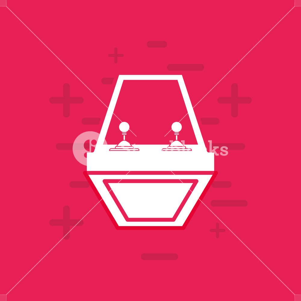 1000x1000 Video Game Arcade Machine Icon Over Pink Background, Colorful Line