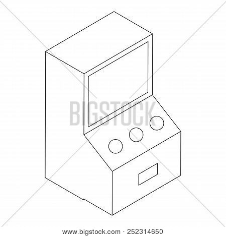 450x470 Game Arcade Machine Icon, Isometric Style Black