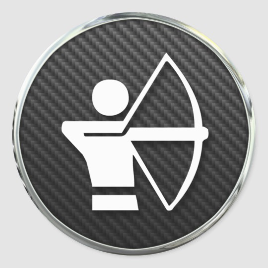 540x540 Archery Icon Classic Round Sticker