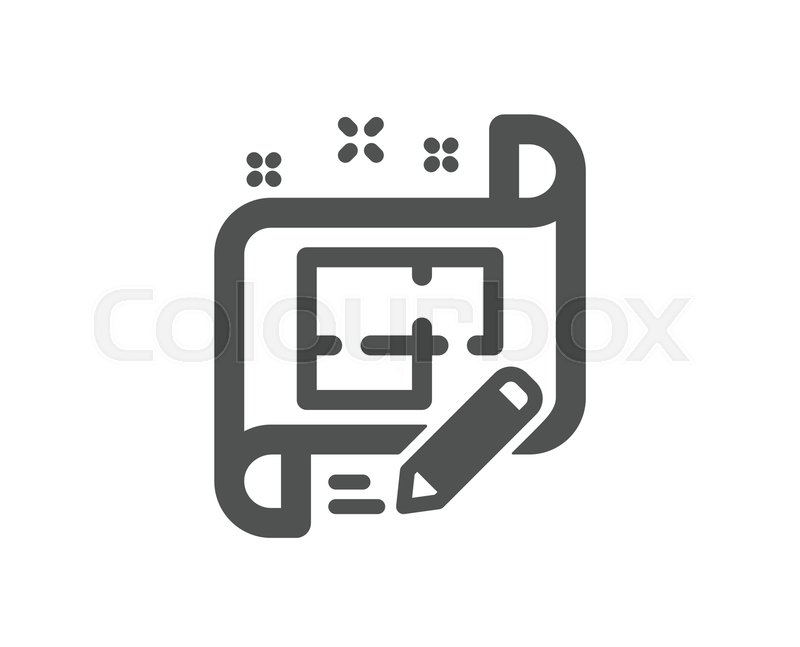 800x647 Architect Icon Engineering Plan Sign Stock Vector Colourbox